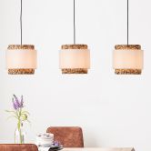 Pendelleuchte Till, braun, 120 x 110 cm, Textil Lampe 