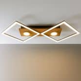 Deckenleuchte Vincent, braun, 70,7 x 35,4 cm, Holz Lampe 
