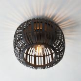 Deckenleuchte Willi, braun, 22,9 x 40 cm, Bambus Innenleuchte 