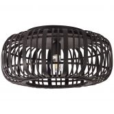 Deckenleuchte Willi, braun, 23,5 x 51 cm, Bambus Lampe 