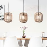 Pendelleuchte Willi, braun, 130 x 105 cm, Bambus Pendellampe, dimmbar 