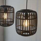Pendelleuchte Willi, braun, 125 x 105 cm, Bambus Pendellampe 