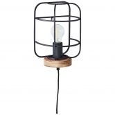 Wandleuchte Inga, braun, 29 x 19 cm, Holz Wandlampe 