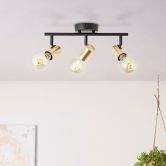 Deckenleuchte Karl, gold, 35,5 x 14,5 cm, Metall Lampe 