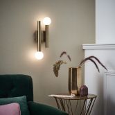 Wandleuchte Lena, gold, 7,5 x 33,5 cm, Metall Wandlampe, dimmbar 