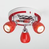 Deckenleuchte Martha, rot, 11 x 31 cm, Metall Strahler 
