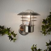 Wandleuchte Pepe, silber, 25 x 22 cm, Metall Außenbeleuchtung, dimmbar 
