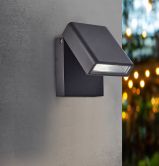 Wandleuchte Sam, schwarz, 15,5 x 10,5 cm, Metall Außenleuchte 