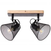Deckenleuchte Tom, schwarz, 36,8 x 20 cm, Holz Deckenspots, dimmbar 