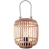 Tischleuchte Willi, braun, 26,5 x 21,5 cm, Bambus Innenleuchte 