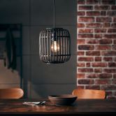 Pendelleuchte Willi, schwarz, 130 x 21,5 cm, Metall Pendellampe 