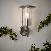 Wandleuchte Wilma, silber, 32 x 20 cm, Metall Außenbeleuchtung, dimmbar 