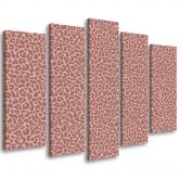 Leinwandbild 5 teilig, Leopard Leopard Pelfpatches Muster 