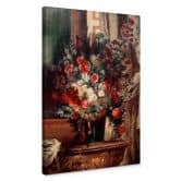 Leinwandbild Delacroix - Vase mit Blumen auf einer Konsole 