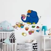 Wandtattoo Der Elefant mag Muffins 