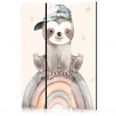 Paravent, Raumteiler freistehend, Trennwand - Happy Sloth 