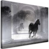 Leinwandbild, Pferd im Galopp 3D Tunnel 