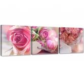 3-delige canvas print roze vintage rozen 