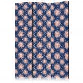 Paravent, Raumteiler freistehend, Trennwand - Sunny Patterns - Repeating Sun Motif on a Navy Background 