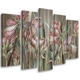 Leinwandbild 5 teilig, Iris Blumen 