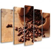 Wandbild 5-teilig, Kaffeebohnen 