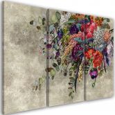 Leinwandbild 3 teilig, Blumenstrauß 