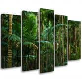 Leinwandbild 5 teilig, Regenwald Natur 