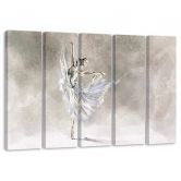 Leinwandbild 5 teilig, Ballerina Pirouet 