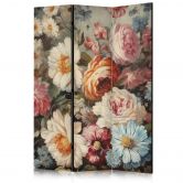 Paravent, Raumteiler freistehend, Trennwand - Scent of Nature - Beautiful Garden Flowers in Pastel Colors 