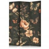 Paravent, Raumteiler freistehend, Trennwand - Mysterious Garden - Rustic Butterflies 