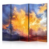 Paravent, Raumteiler freistehend, Trennwand - Beautiful Sunset - Clouds in Warm Tones, 5-teilig - 225x172 cm 