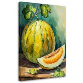 Leinwandbild, Wassermelone Frucht handgemalt 