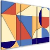 3-delige canvas print, geometrische abstractievormen 