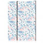 Paravent, Raumteiler freistehend, Trennwand - Fish in Aztec Style in Pastel Color Shades 
