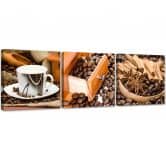 Leinwandbild 3-teilig, Kaffee & Zimt 