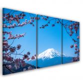 Leinwandbild 3-teilig, Berg Fuji 