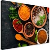 Leinwandbild, Aromatische Gewürze Küche 