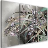 Leinwandbild 3 teilig, Iris Blumen im Wind 