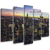 Leinwandbild 5 teilig, New York Skyline City  