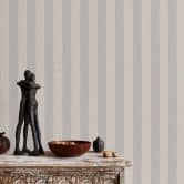 Papier peint intissé Erismann Versailles taupe, rayures argentées 