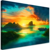 Leinwandbild, Panorama einer tropischen Insel 
