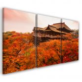 Leinwandbild 3-teilig, Garten Japan Landschaft 