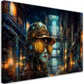 Leinwandbild, Weiblicher Steampunk Abstraktion 