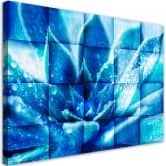Canvasbillede, abstrakte blå blomster 3D 