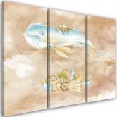 Leinwandbild 3 teilig, Fliegerwal und Schiff 