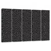 Leinwandbild 5 teilig, Leopard Leopard Pelfpatches Muster 
