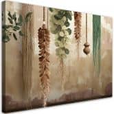 Leinwandbild, Hängende Blätter Scandi Boho 