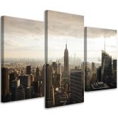 Leinwandbild 3-teilig, New York City Stadt Panorama 