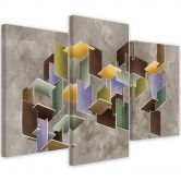 Leinwandbild 3 teilig, 3D -Rätsel 