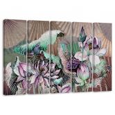 Canvas print 5 stuks, Heilige Lotus en Fanter 